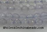 CBC435 15.5 inches 6mm faceted round purple chalcedony beads