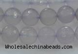 CBC437 15.5 inches 10mm faceted round purple chalcedony beads