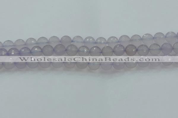 CBC438 15.5 inches 12mm faceted round purple chalcedony beads