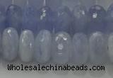 CBC448 15.5 inches 7*12mm faceted rondelle blue chalcedony beads