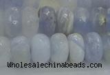 CBC466 15.5 inches 6*10mm faceted rondelle blue chalcedony beads