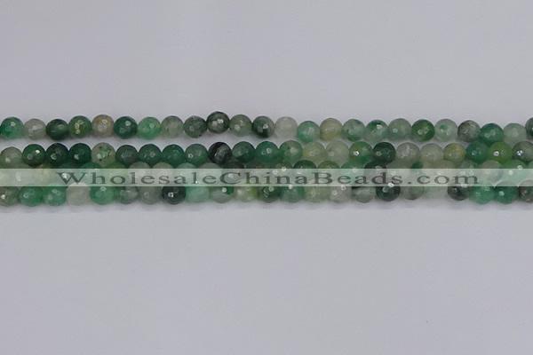 CBC700 15.5 inches 4mm faceted round African green chalcedony beads