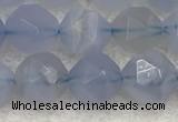 CBC741 15.5 inches 8mm faceted nuggets blue chalcedony beads