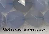 CBC743 15.5 inches 12mm faceted nuggets blue chalcedony beads