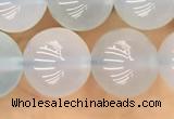 CBC812 15.5 inches 10mm round blue chalcedony gemstone beads