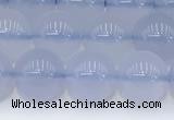 CBC817 15.5 inches 8mm round blue chalcedony gemstone beads