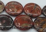 CBD07 15.5 inches 25mm flat round brecciated jasper gemstone beads