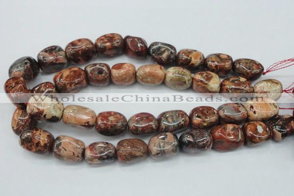 CBD14 15.5 inches 14*22mm nugget brecciated jasper gemstone beads