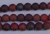 CBD361 15.5 inches 6mm round matte poppy jasper beads wholesale