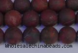 CBD363 15.5 inches 10mm round matte poppy jasper beads wholesale