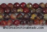 CBD368 15.5 inches 4mm faceted round brecciated jasper beads