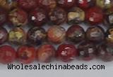 CBD369 15.5 inches 6mm faceted round brecciated jasper beads