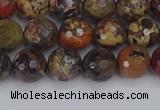 CBD370 15.5 inches 8mm faceted round brecciated jasper beads