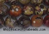 CBD371 15.5 inches 10mm faceted round brecciated jasper beads