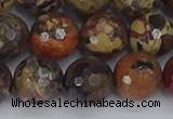 CBD372 15.5 inches 12mm faceted round brecciated jasper beads