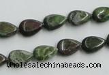 CBG08 15.5 inches 8*12mm flat teardrop bronze green gemstone beads