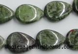 CBG10 15.5 inches 15*20mm flat teardrop bronze green gemstone beads