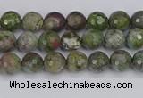 CBG100 15.5 inches 4mm faceted round bronze green gemstone beads