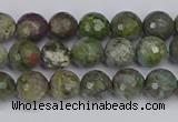 CBG101 15.5 inches 6mm faceted round bronze green gemstone beads