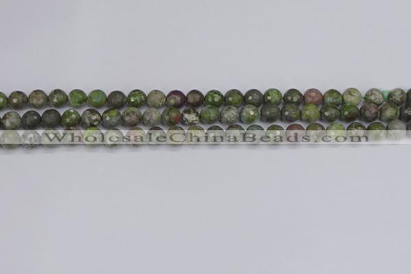 CBG101 15.5 inches 6mm faceted round bronze green gemstone beads