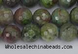 CBG103 15.5 inches 10mm faceted round bronze green gemstone beads