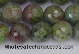 CBG104 15.5 inches 12mm faceted round bronze green gemstone beads