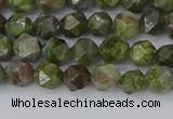 CBG108 15.5 inches 6mm faceted nuggets bronze green gemstone beads