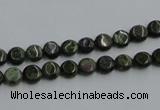 CBG11 15.5 inches 6mm flat round bronze green gemstone beads