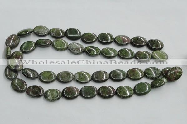 CBG15 15.5 inches 15*20mm oval bronze green gemstone beads wholesale