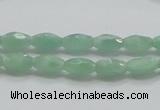 CBJ12 15.5 inches 6*10mm faceted rice jade beads wholesale