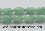 CBJ14 15.5 inches 8*12mm faceted rice jade beads wholesale