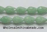 CBJ20 15.5 inches 8*12mm faceted teardrop jade beads wholesale