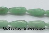 CBJ25 15.5 inches 8*20mm faceted teardrop jade beads wholesale