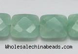 CBJ34 15.5 inches 20*20mm faceted square jade beads wholesale