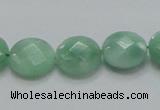 CBJ37 15.5 inches 15mm faceted flat round jade beads wholesale