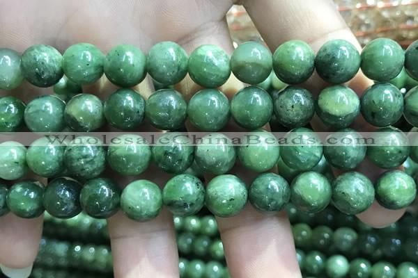 CBJ638 15.5 inches 10mm round Russian green jade beads wholesale