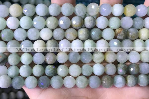 CBJ667 15.5 inches 8mm faceted round jade beads wholesale