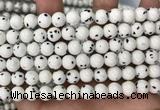 CBJ747 15.5 inches 8mm round dalmatian jade gemstone beads wholesale