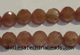 CBQ10 15.5 inches 10mm faceted round strawberry quartz beads