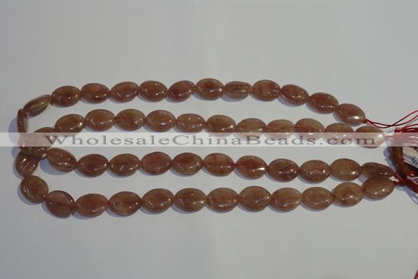 CBQ21 15.5 inches 12*16mm oval strawberry quartz beads wholesale