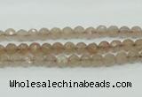 CBQ210 15.5 inches 4mm faceted round strawberry quartz beads