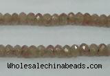 CBQ222 15.5 inches 4*6mm faceted rondelle strawberry quartz beads