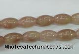 CBQ225 15.5 inches 8*12mm rice strawberry quartz beads