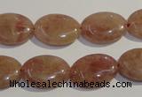 CBQ23 15.5 inches 15*20mm oval strawberry quartz beads wholesale