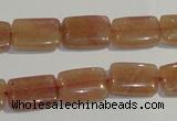 CBQ30 15.5 inches 10*14mm rectangle strawberry quartz beads