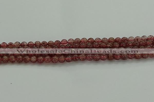 CBQ311 15.5 inches 6mm round natural strawberry quartz beads