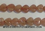 CBQ34 15.5 inches 10*10mm heart strawberry quartz beads wholesale