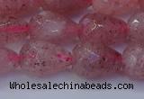 CBQ454 15.5 inches 12*16mm faceted teardrop strawberry quartz beads