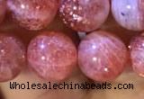 CBQ561 15.5 inches 10mm round golden strawberry quartz beads