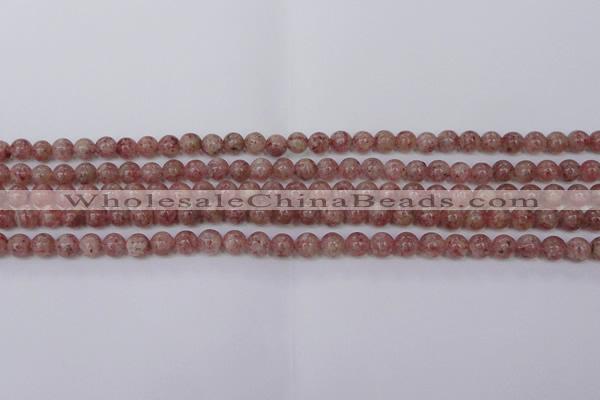 CBQ601 15.5 inches 6mm round natural strawberry quartz beads